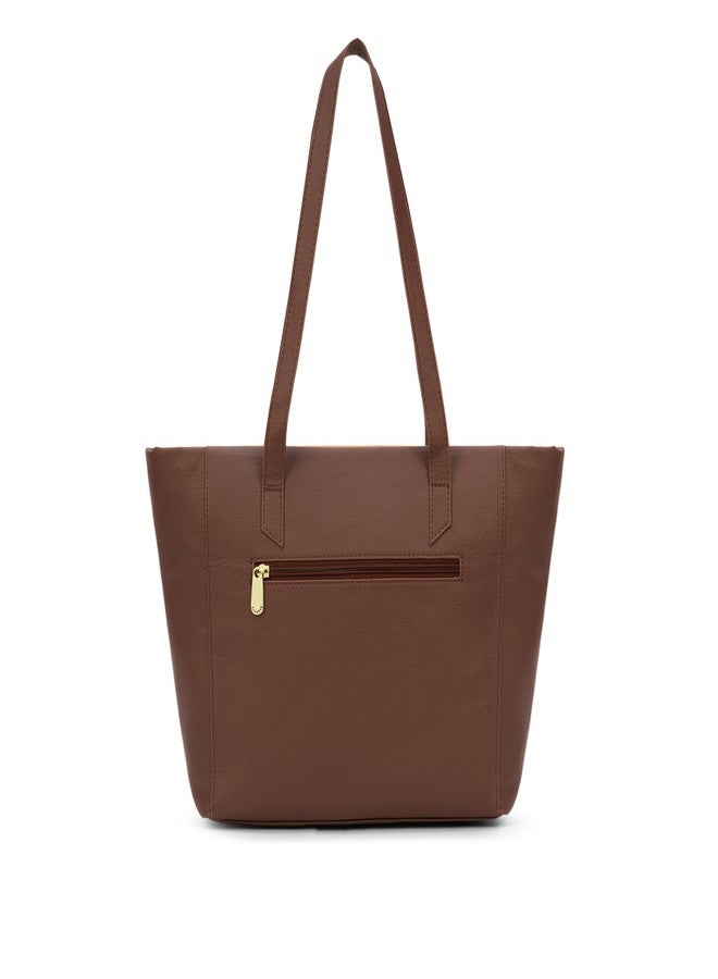 كابريس حقيبة كابريز جيلي متوسطة الحجم للنساء بأحزمة مريحة | حقيبة أنيقة للكتف واليد | تتسع لأجهزة كمبيوتر محمولة حتى 16 بوصة | تصميم متعدد الجيوب للعمل والسفر والتسوق (بني شوكولاتة) - Image 5